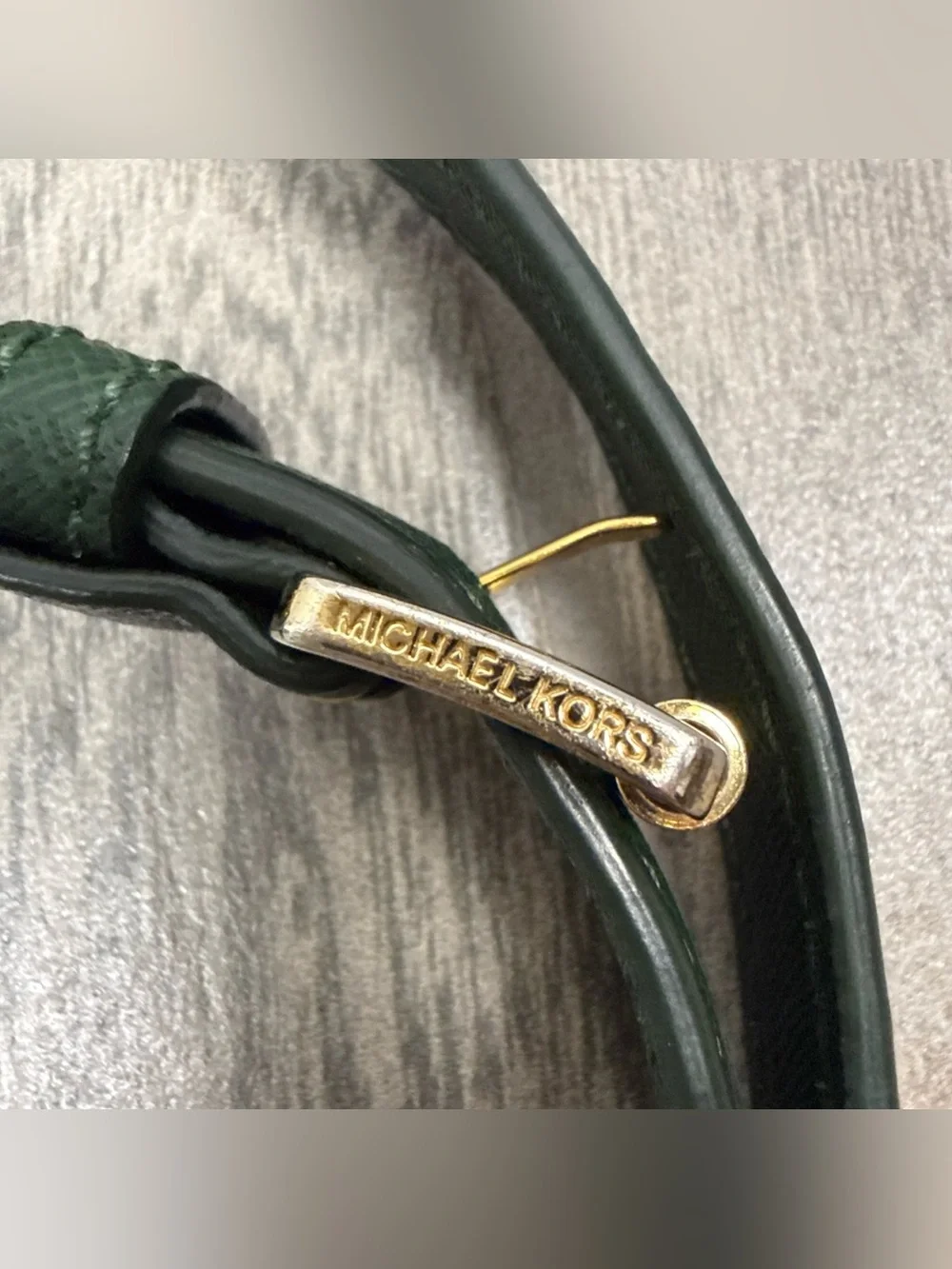 Michael Kors Authentic Replacement Leather Strap Hunter Green Gold Hardware READ